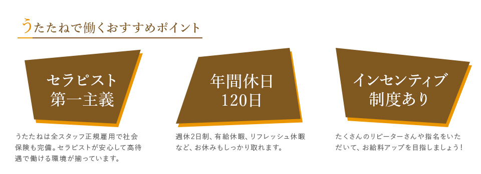 うたたねで働くおすすめポイント